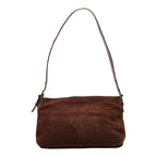 Fendi Mamma Bucket One Shoulder Bag Brown Canvas Leather