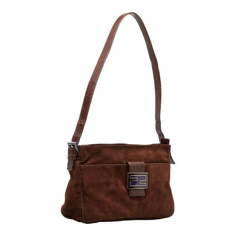Fendi Mamma Bucket One Shoulder Bag Brown Canvas Leather