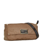 Fendi Zucchino Nylon Leather Shoulder Bag