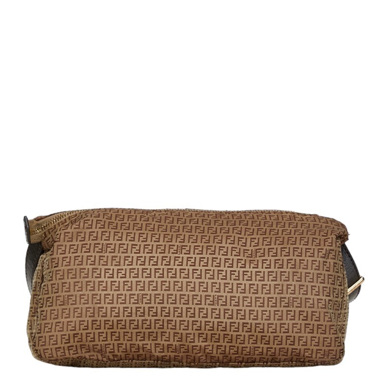 Fendi Zucchino Nylon Leather Shoulder Bag