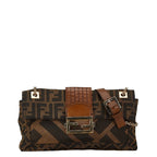 Fendi Zucca Chain Shoulder Bag Canvas Leather 8BT139