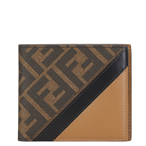 Fendi Zucca Bifold Wallet Compact PVC Leather