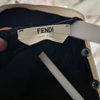 Fendi Scarf Detail Long Sleeve Jumpsuit in Black Polyester