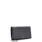 SAINT LAURENT - Paris Chain Wallet Crocodile Embossed Leather