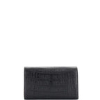 SAINT LAURENT - Paris Chain Wallet Crocodile Embossed Leather
