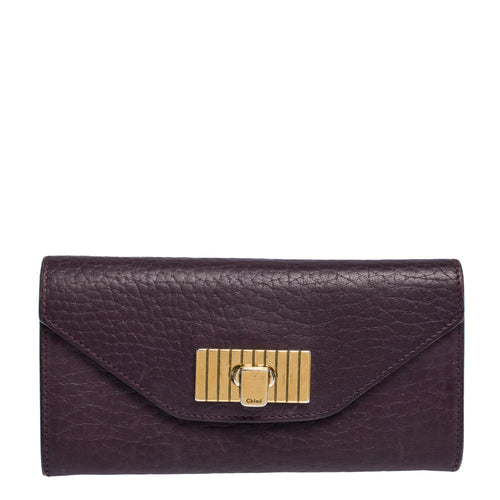 Chloe Purple Leather Sally Continental Wallet..