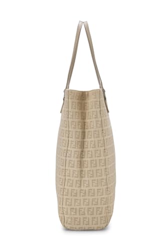 Fendi,  Beige Zucchino Canvas Vertical Tote Small, Beige