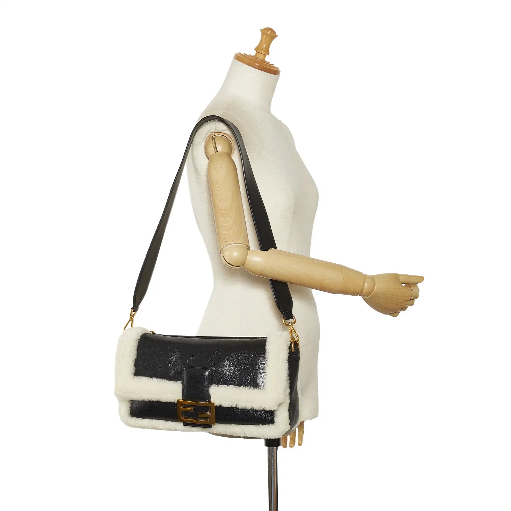 Fendi Baguette Large Shearling Leather