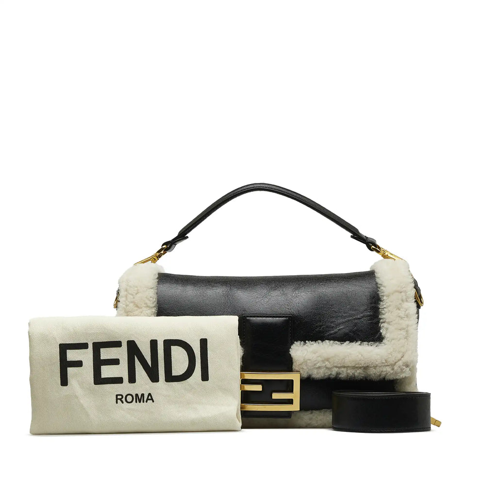 Fendi Baguette Large Shearling Leather