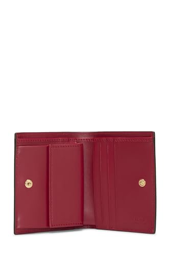 Fendi,  Red Calfskin Leather 'F is Fendi' Compact Wallet, Red