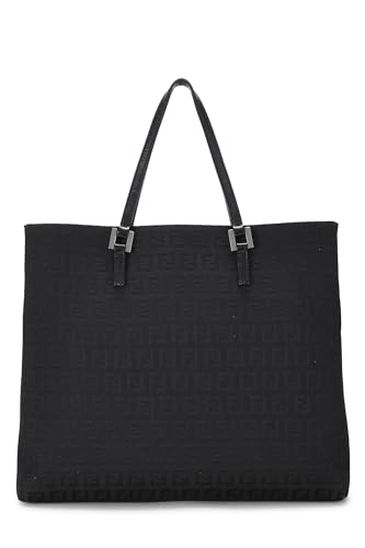 Fendi,  Black Zucchino Canvas Tote Small, Black