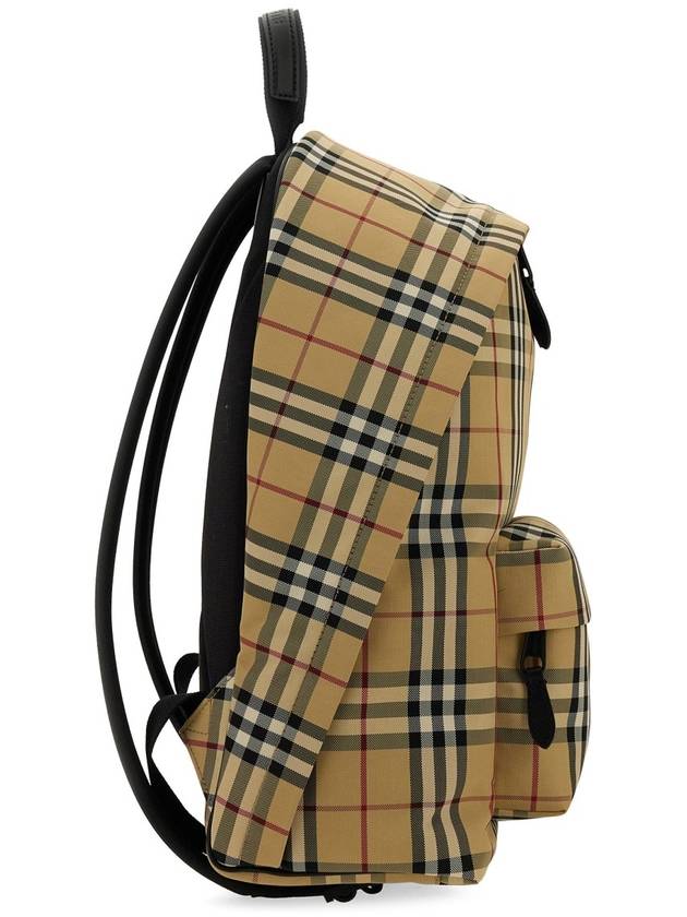 Burberry Vintage Check Motif Nylon Backpack Beige