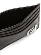 Fendi FF Square Leather Card Wallet Brown