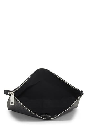 Fendi,  Black Coated Canvas Zip Messenger, Black