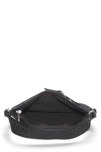 Fendi,  Black Nylon Zucca Shoulder Bag, Black