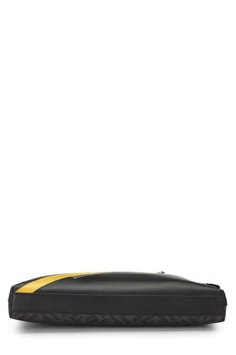 Fendi,  Black Coated Canvas Zip Messenger, Black
