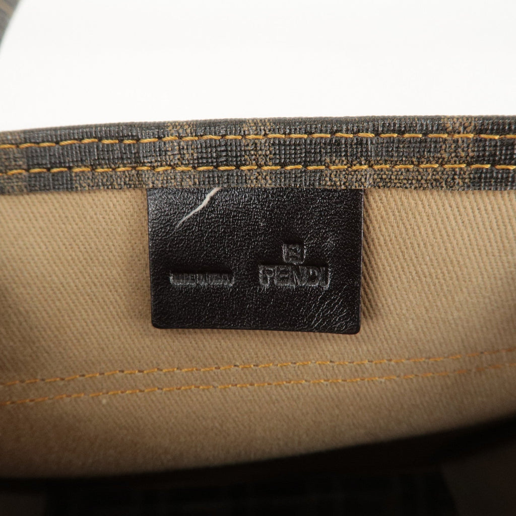 FENDI Zucca Zucchino PVC Leather Shoulder Bag Beige Brown 8BH189