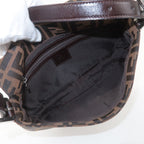 FENDI Mamma Baguette Zucca Canvas Leather Bag Beige 26424