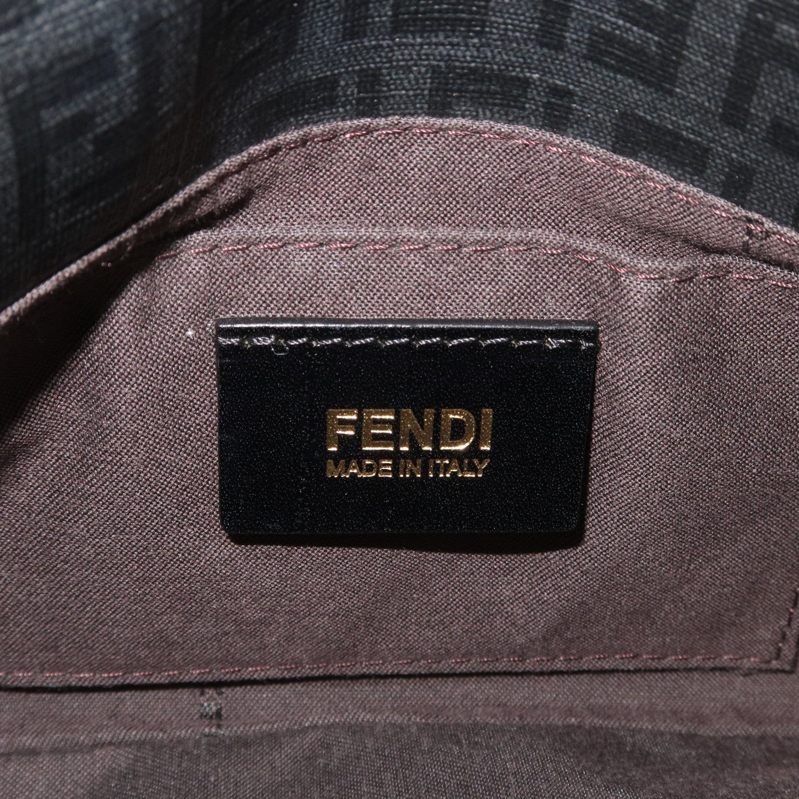 FENDI Zucchino Mamma Baguette PVC Leather Hand Bag Black 8BR180