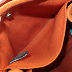 HERMES Toile Chevrons Leather Valparaiso PM Bag I Stamp Orange