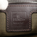 FENDI Zucca Mamma Baguette Canvas Leather Shoulder Bag 26325
