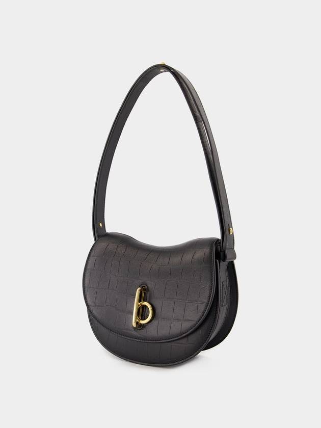 Burberry Rocking Horse Crocodile Effect Small Cross Bag Black