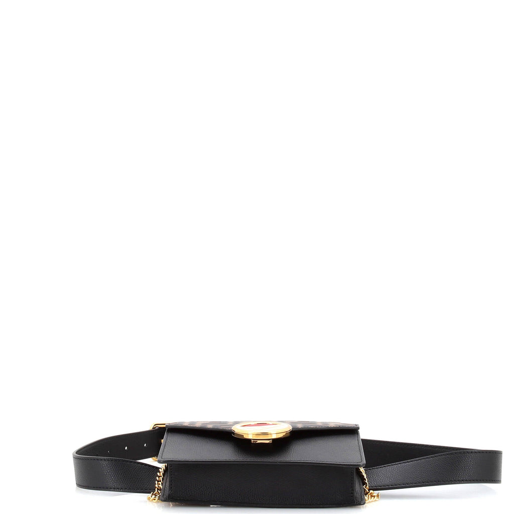 F is Fendi Convertible Belt Bag Leather with Zucca Embossed Detail