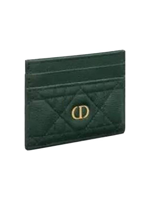 Caro 5-Slot Supple Cannage Calfskin Card Wallet Pine Green Dior