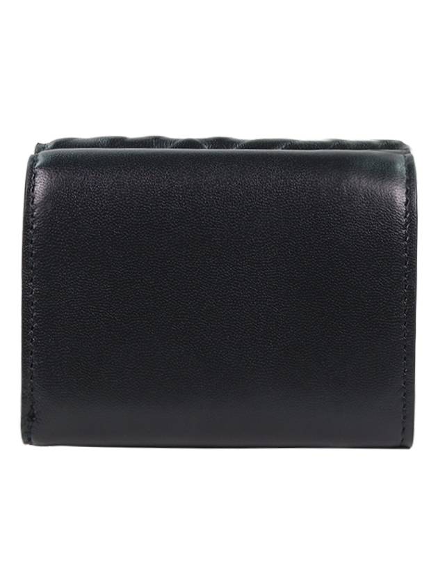 Fendi FF Baguette Flap Card Half Wallet Black