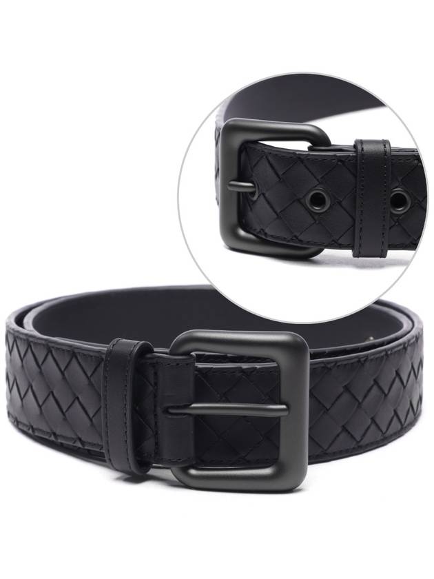 Bottega Veneta Intrecciato Leather Belt Black