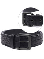 Bottega Veneta Intrecciato Leather Belt Black