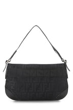 Fendi,  Black Nylon Zucca Shoulder Bag, Black
