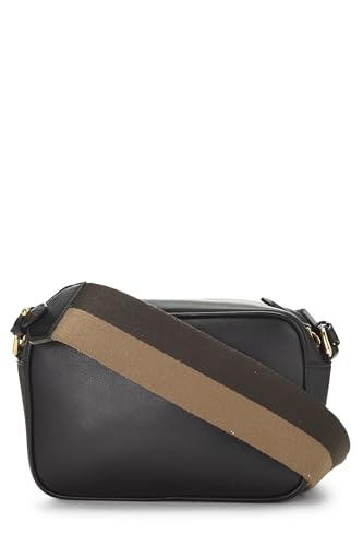 Fendi,  Black Leather Baguette Camera Bag Mini, Black