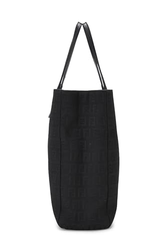 Fendi,  Black Zucchino Canvas Tote Small, Black