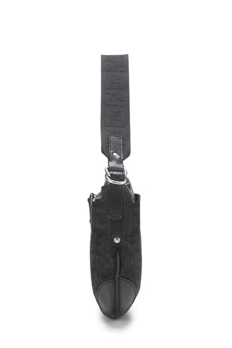 Fendi,  Black Nylon Zucca Shoulder Bag, Black