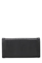 Fendi,  Black Zucca Leather Long Wallet, Black