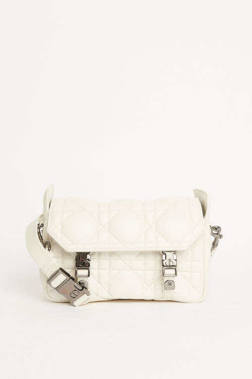 2022 Latte Lambskin Small Diorcamp Messenger Crossbody Bag