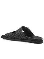 Fendi Men's Peel Jacquard Fabric Sandals Black