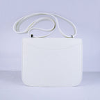 Hermes Constance Cowskin Leather Bag H017 white silver
