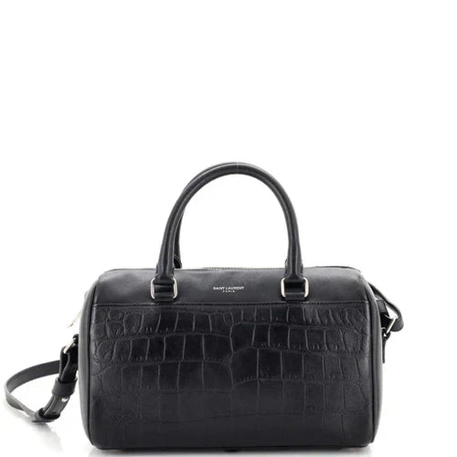 SAINT LAURENT -  Classic Baby Duffle Bag Crocodile Embossed Leather