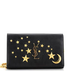 SAINT LAURENT - Classic Monogram Wallet on Chain Embellished