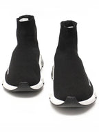 Balenciaga Black White Knit Speedrunner Clear Sole Men s Sneakers 39