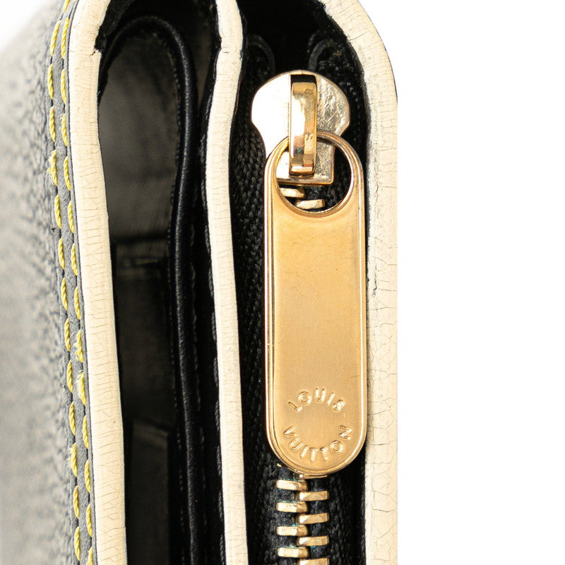 Louis Vuitton Suhali Compact Zip Long Wallet M91828 Black Leather