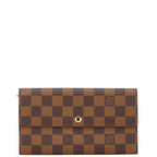 Louis Vuitton Damier Portefeuille Sarah Long Wallet N61734 Brown PVC Leather