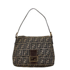 Fendi Canvas Leather Mamma Bucket Shoulder Bag