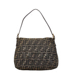 Fendi Canvas Leather Mamma Bucket Shoulder Bag