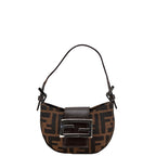 Fendi Mini Croissant Handbag Canvas Leather