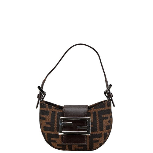 Fendi Mini Croissant Handbag Canvas Leather