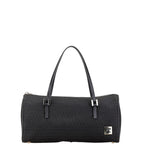 Fendi Zucchino Canvas Leather Tote Bag