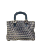 Fendi Zucchino Canvas Leather Handbag 26793